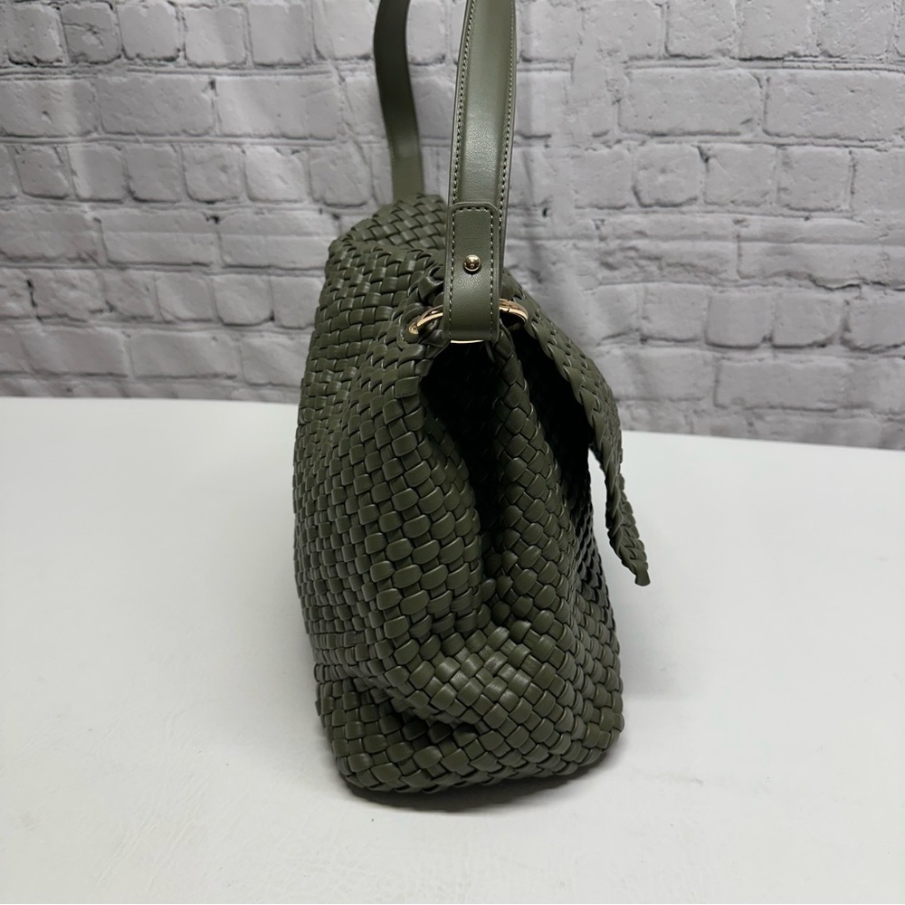 Anthropologie Melie Bianco Natalia Medium Vegan Leather Bag in Olive - Picture 3 of 12